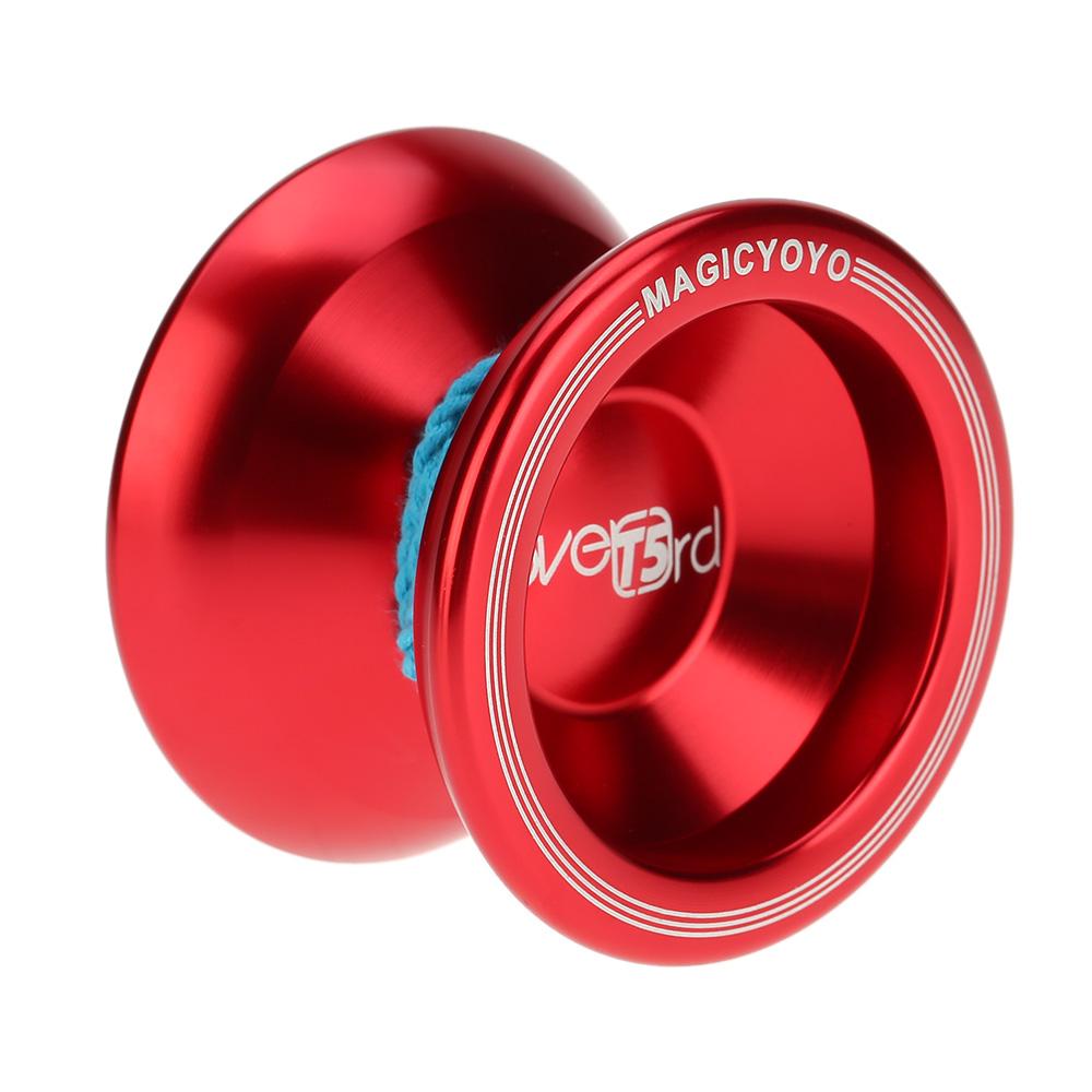 Professional Magic Yoyo T5 Overlord Aluminum Alloy Metal Yoyo 8 Ball KK Bearing with String for Kids Purple
