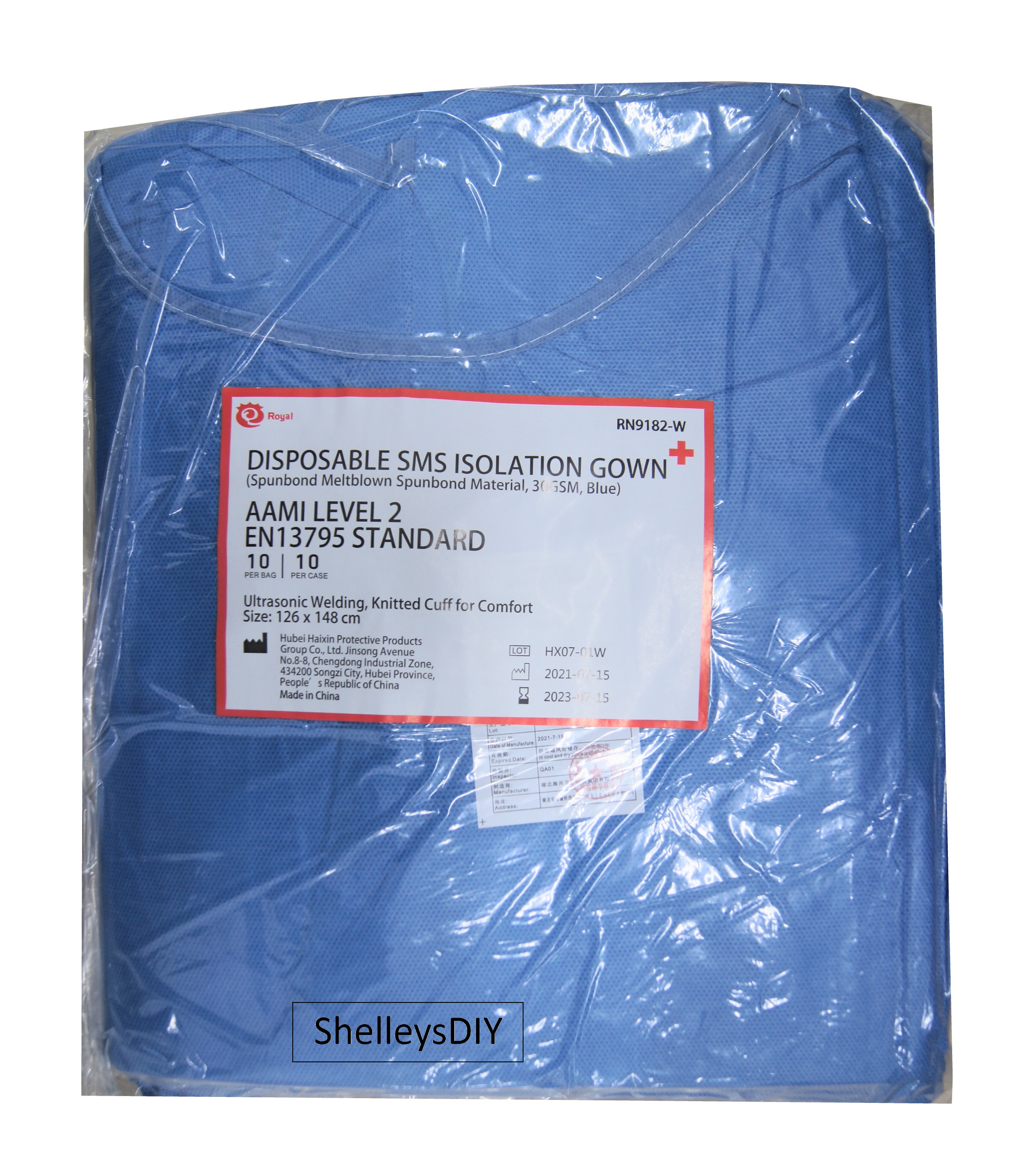 10 PC Medical Disposable Non - Woven Isolation Gown Protective Gown Blue Level 2