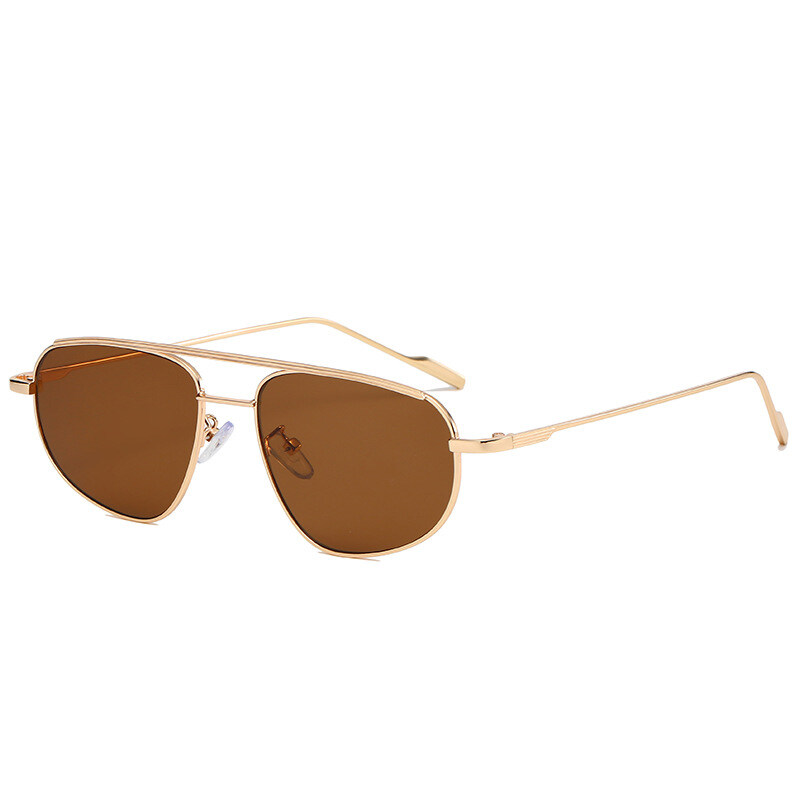 Fashion Sunglasses For Men For Women European and American Style Trend Sun Glasses Double Bridge Metal Frame Sunglasses PTQ