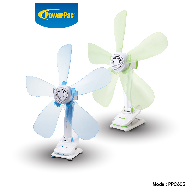[EXCLUSIVE BUNDLE] PowerPac Electric Mini Clip Fan with Silent motor (PPC603x2)