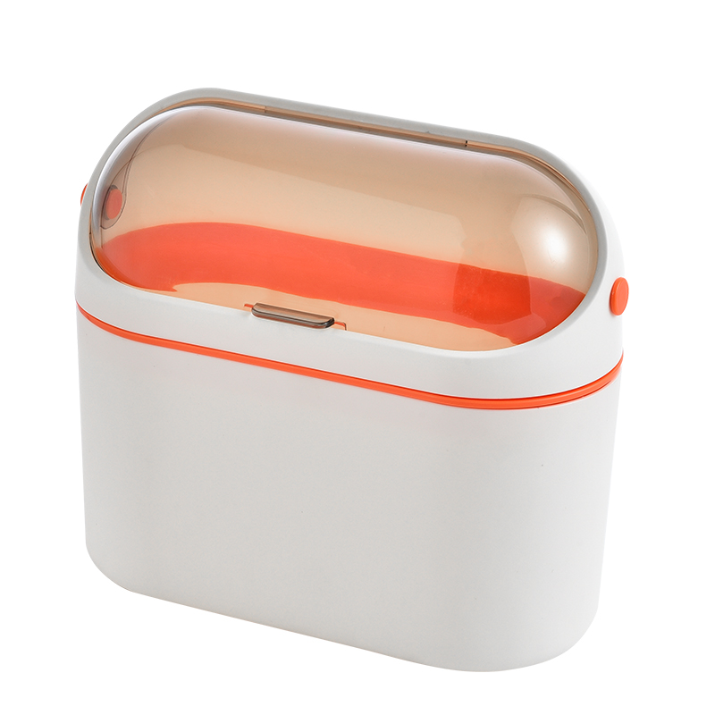 NewLiving Desktop dustbin household bedroom bedside table small paper basket storage bin small dustbin with cover desktop Mini
