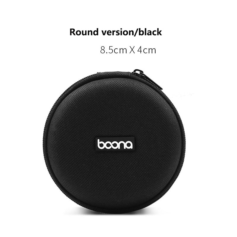 Small Oval Earphone Storage Bags Hard Shell Data Cable Organizer Bag Mini Tech Gadgets Portable Case Charger U Disk Zipper Pouch